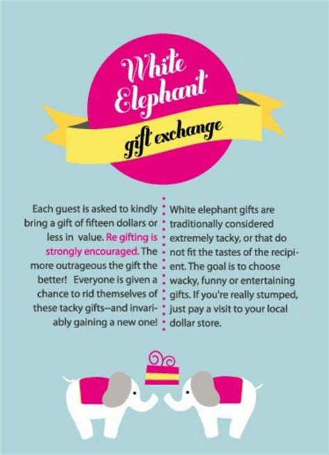 white elephant rules gift ideas pinterest white elephant rules