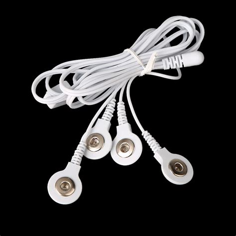 With 4 Buttons Electrode Lead Wires Connecting Cables 2 5mm Plug For