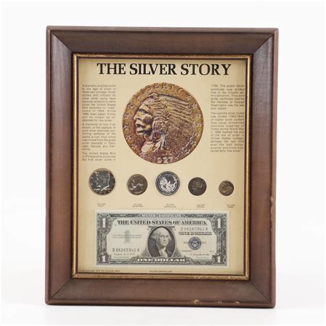 framed  silver story currency collection ebth