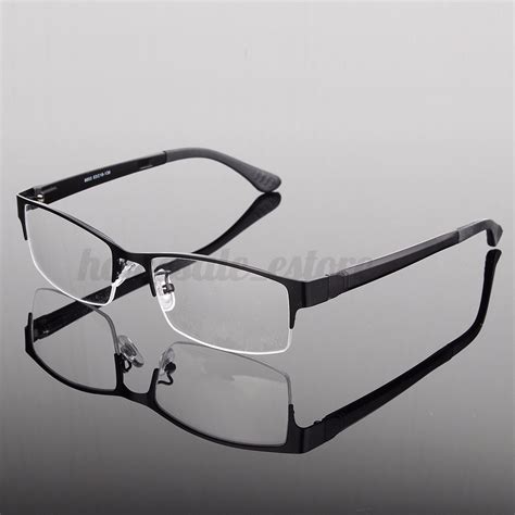 Men Women Metal Half Rimless Glasses Optical Eyeglasses