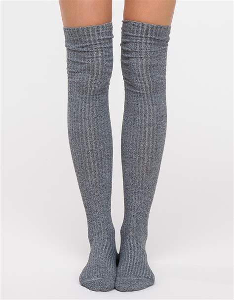 lyst baserange over knee socks in gray