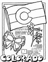 Crayola Colorado Coloring Pages Flag State Kids Color Colored Sheets Flower Book Flags sketch template