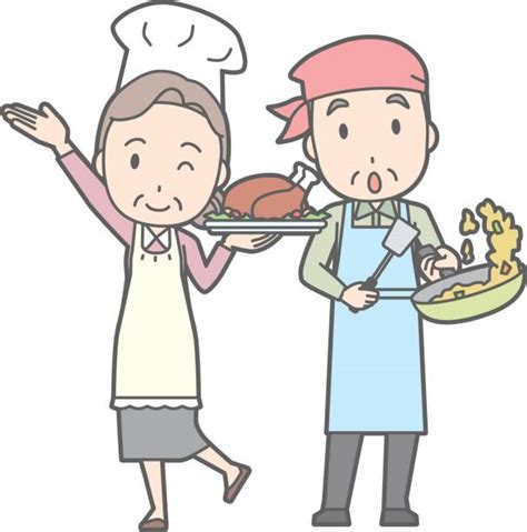 best asian couple cooking illustrations royalty free