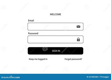 login form   personal account stock vector illustration  writing design