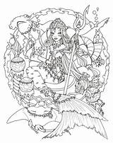Coloring Pages Mermaid Adults Colouring Para Colorir Adult Pregnant Fairy Deviantart Mandala Desenhos Coloriage Print Mandalas Lloyd Wright Frank Fantasy sketch template