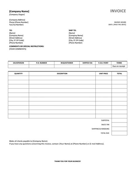 bill  sale invoice template  template ideas   invoice