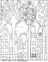 Karla Gerard Paesaggi Relajarse Vorlagen Hooking Klimt Chango Stylowi Coloreando Casas Swojej sketch template