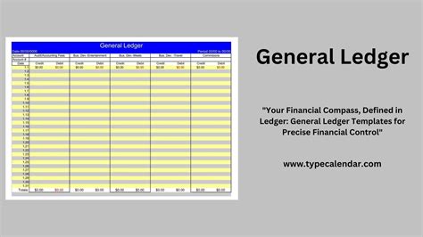 printable general ledger templates word excel  small business