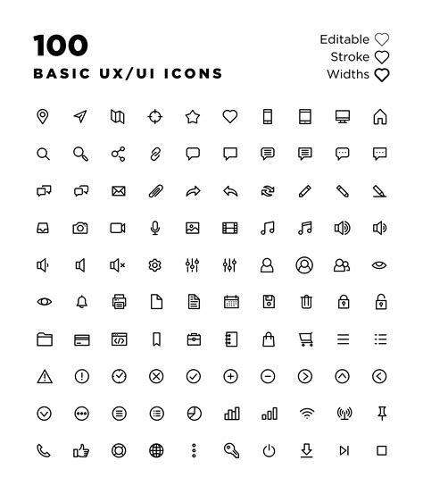 basic uxui icons pre designed illustrator graphics creative market