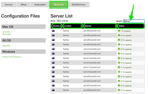 find ipvanish server address list ipvanish
