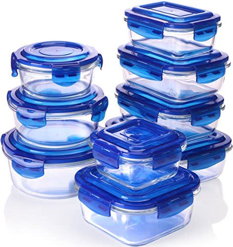 Bpa Free Utopia Kitchen Glass Food Storage Container Set Blue 18