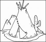 Teepee Tipi Indianer Colorear Ausmalbild Kaktus Westen Wilder Kleurplaten Indians Cahier Kategorien Supercoloring sketch template