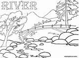 River Coloring Pages Bridge Sheet Nature Colorings Print sketch template