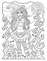 Coloring Pages Sexy Halloween Witches Witch Barbie Choose Board sketch template
