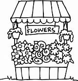 Flower Shop Coloring Clip Clipart Stand Drawing Store Book Cliparts Cute Floristry Floral Globe Library Collection Transparent Webstockreview Sweetclipart sketch template