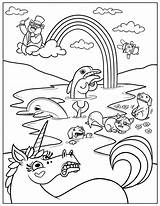 Coloring Rainbow Pages Kids Printable Colouring Book sketch template