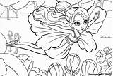 Coloring Pages Girls Printable Thumbelina Barbie Print Kids sketch template