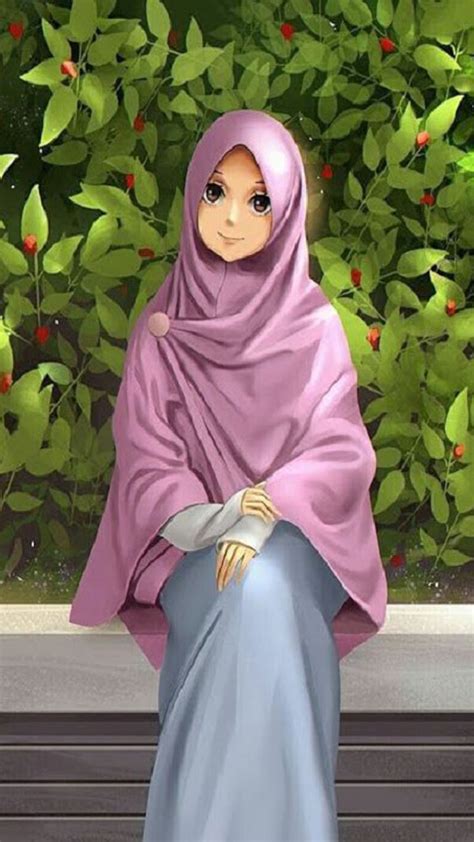 wallpaper kartun muslimah cantik  gambar kartun muslimah