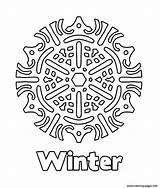 Snowflake Coloring Pages Printable Winter Snowflakes Print Info sketch template