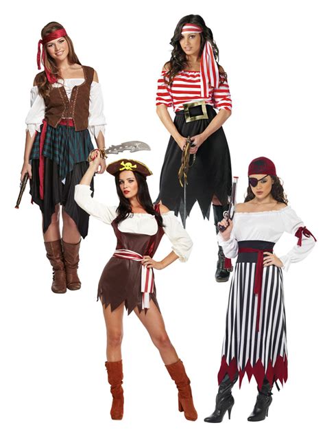 ladies pirates fancy dress costume caribbean pirate lady womens outfit