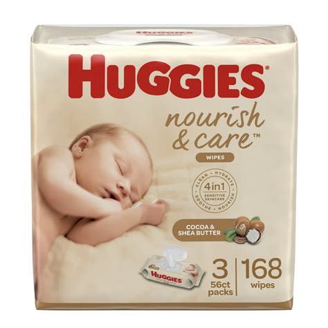 huggies nourish care scented baby wipes  flip top packs  wipes