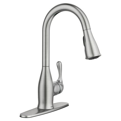 moen kaden single handle pull  sprayer kitchen faucet  reflex