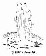 Faithful Old Coloring Yellowstone Pages Colouring Open Geyser National sketch template