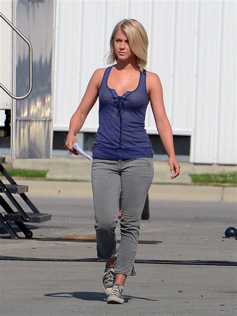 julianne hough in purple top on the set of safe haven