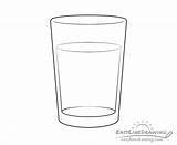 Glass Water Drawing Line Step Draw sketch template