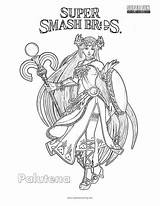 Smash Coloring Palutena Super Brothers Bros Pages sketch template