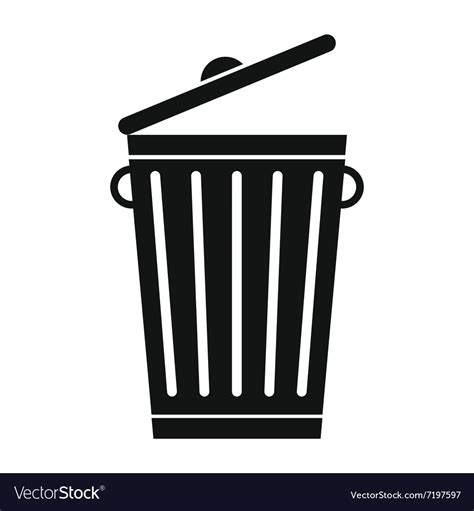 trash can black simple icon royalty free vector image