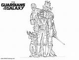 Guardians Coloring Galaxy Pages Sketch Printable Kids Adults Color sketch template