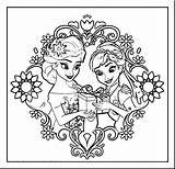 Fever Mandalas Sisters Wecoloringpage Elsa Anna Pae sketch template