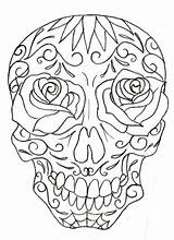 Skull Coloring Sugar Pages Tattoo Drawing Drawings Cute Girly Color Girl Metacharis Tattoos Printable Designs Skulls Attacking Lion Outlines Line sketch template
