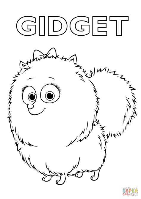 pet coloring pages gidget   secret life  pets coloring page