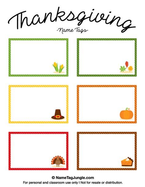 printable thanksgiving  tags  template