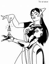 Overwatch Coloring Pages Color Print Symmetra Girls Kids sketch template