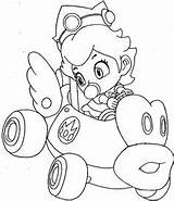 Mario Peach Coloring Kart Baby Pages Princess Bros Drawing Super Color Draw Car Daisy Luigi Driving Her Wii Kids Step sketch template
