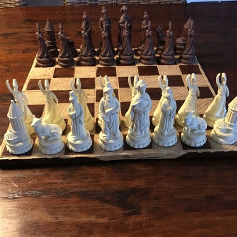 uniek derwisj schaakspel met iron wood schaakbord catawiki