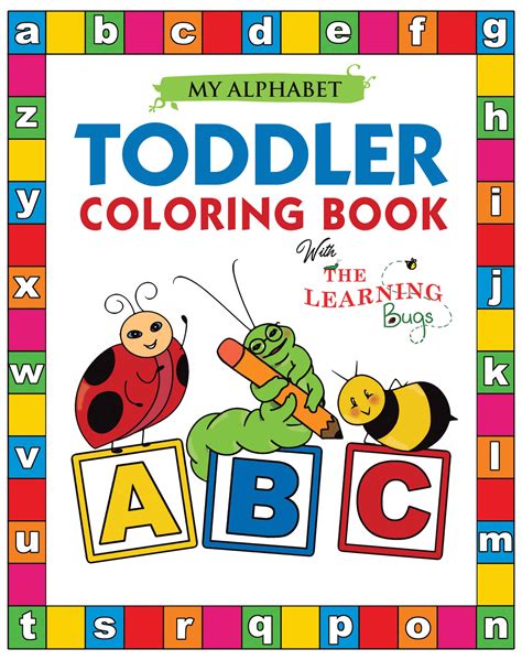 alphabet toddler coloring book   learning bugs