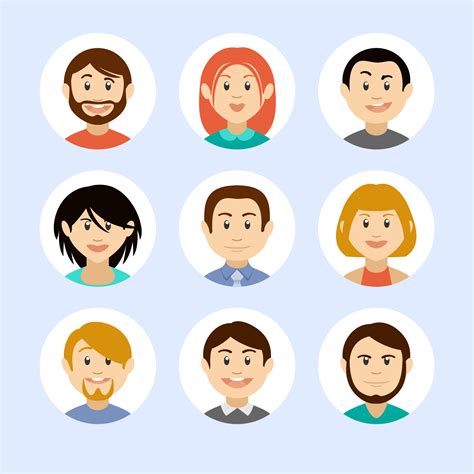 vector people avatars set  psd