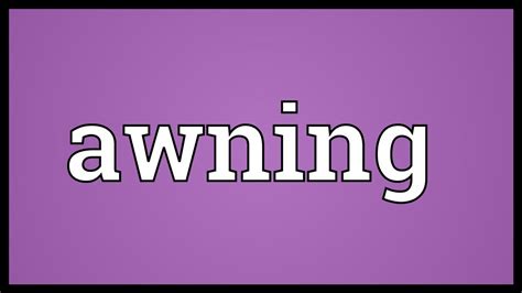 awning meaning youtube
