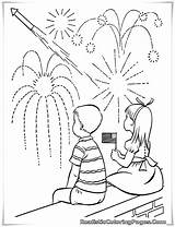 Coloring Pages July Fireworks 4th Fourth Printable Kids sketch template