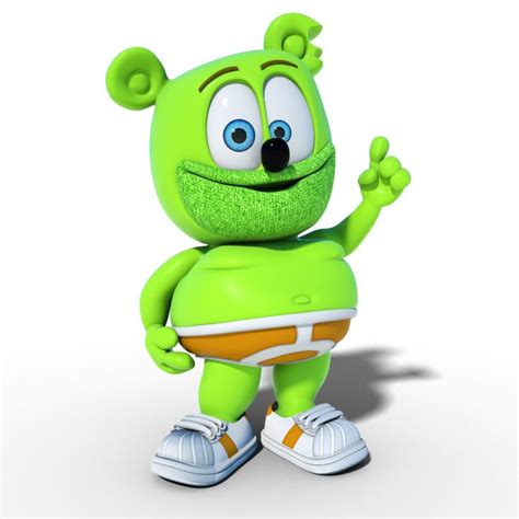 a green cartoon character with big blue eyes and hands in the shape of