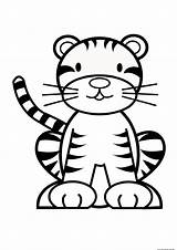 Coloring Tiger Tigers sketch template