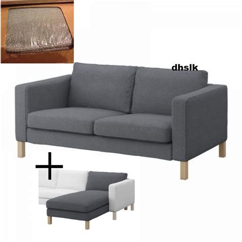ikea karlstad  seat sofa  chaise slipcovers korndal medium gray covers  loveseat add