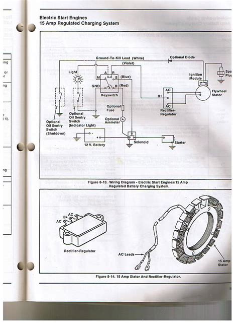 kohler engine electrical diagram  voltage regulatorrectifier kohler allis chalmers