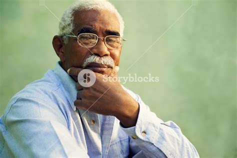 Black People And Emotions Portrait Of Depressed Senior