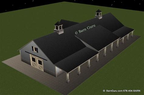 Barn Plans -12 Stall Horse Barn - Design Floor Plan