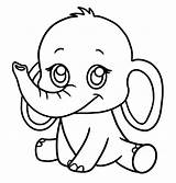 Elephant Clipartkey Illustration sketch template
